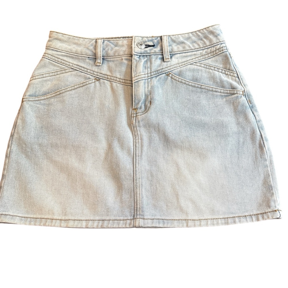 Women’s PacSun Light Wash A-line Mini Jean Skirt, Size 25.
